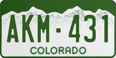 CO license plate AKM431