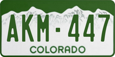 CO license plate AKM447