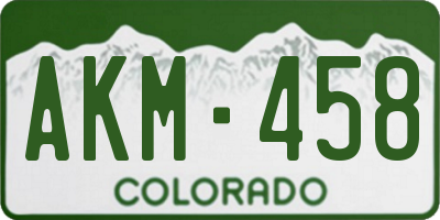 CO license plate AKM458