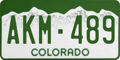 CO license plate AKM489