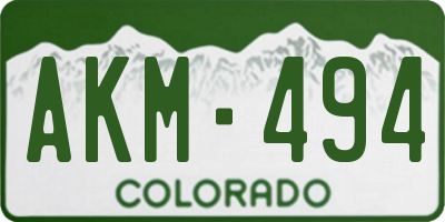 CO license plate AKM494