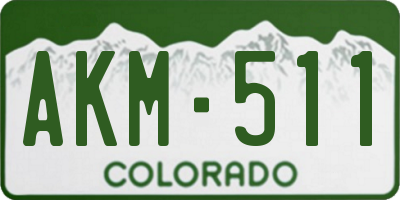CO license plate AKM511