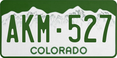 CO license plate AKM527