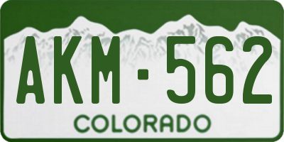 CO license plate AKM562