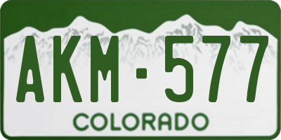 CO license plate AKM577