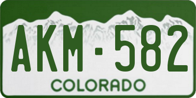 CO license plate AKM582