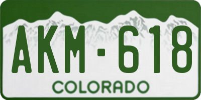 CO license plate AKM618