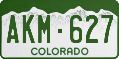CO license plate AKM627