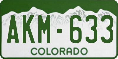 CO license plate AKM633