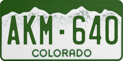 CO license plate AKM640