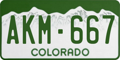CO license plate AKM667