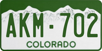 CO license plate AKM702