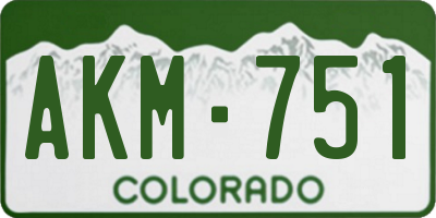 CO license plate AKM751