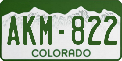 CO license plate AKM822