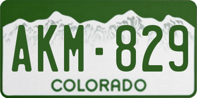 CO license plate AKM829
