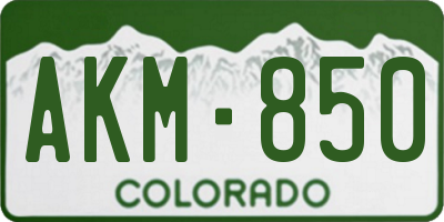 CO license plate AKM850