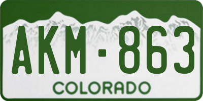 CO license plate AKM863