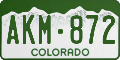 CO license plate AKM872