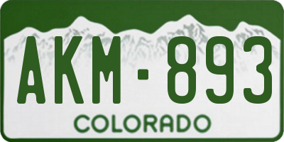CO license plate AKM893