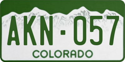 CO license plate AKN057