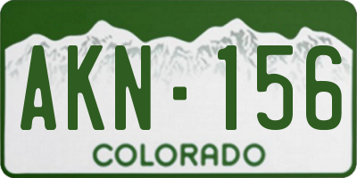 CO license plate AKN156
