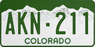 CO license plate AKN211