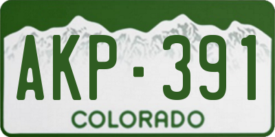 CO license plate AKP391