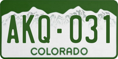 CO license plate AKQ031