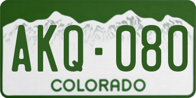 CO license plate AKQ080
