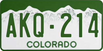 CO license plate AKQ214