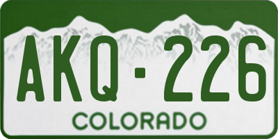 CO license plate AKQ226