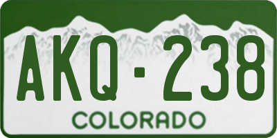 CO license plate AKQ238