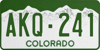 CO license plate AKQ241