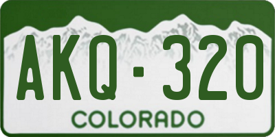 CO license plate AKQ320