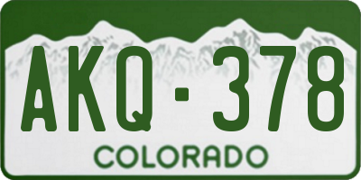 CO license plate AKQ378