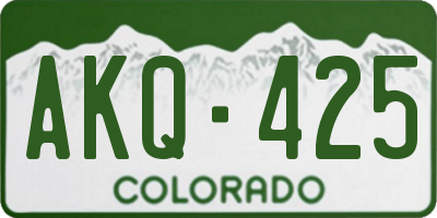 CO license plate AKQ425