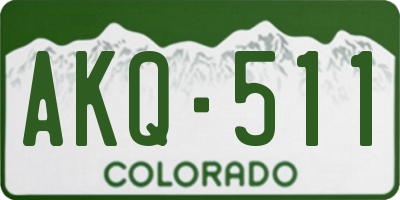 CO license plate AKQ511