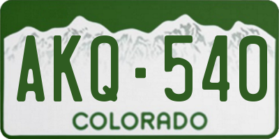 CO license plate AKQ540