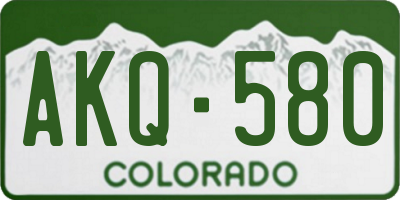 CO license plate AKQ580