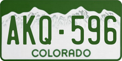 CO license plate AKQ596