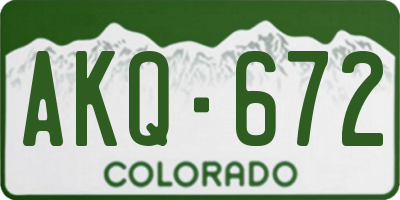 CO license plate AKQ672