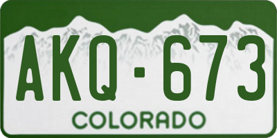 CO license plate AKQ673