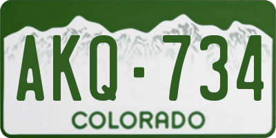 CO license plate AKQ734
