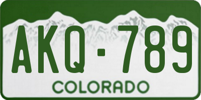 CO license plate AKQ789