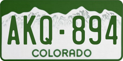 CO license plate AKQ894