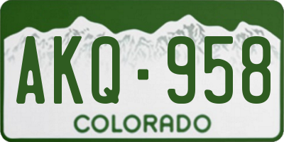 CO license plate AKQ958