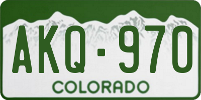 CO license plate AKQ970