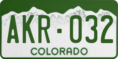 CO license plate AKR032