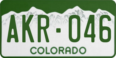 CO license plate AKR046