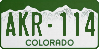 CO license plate AKR114